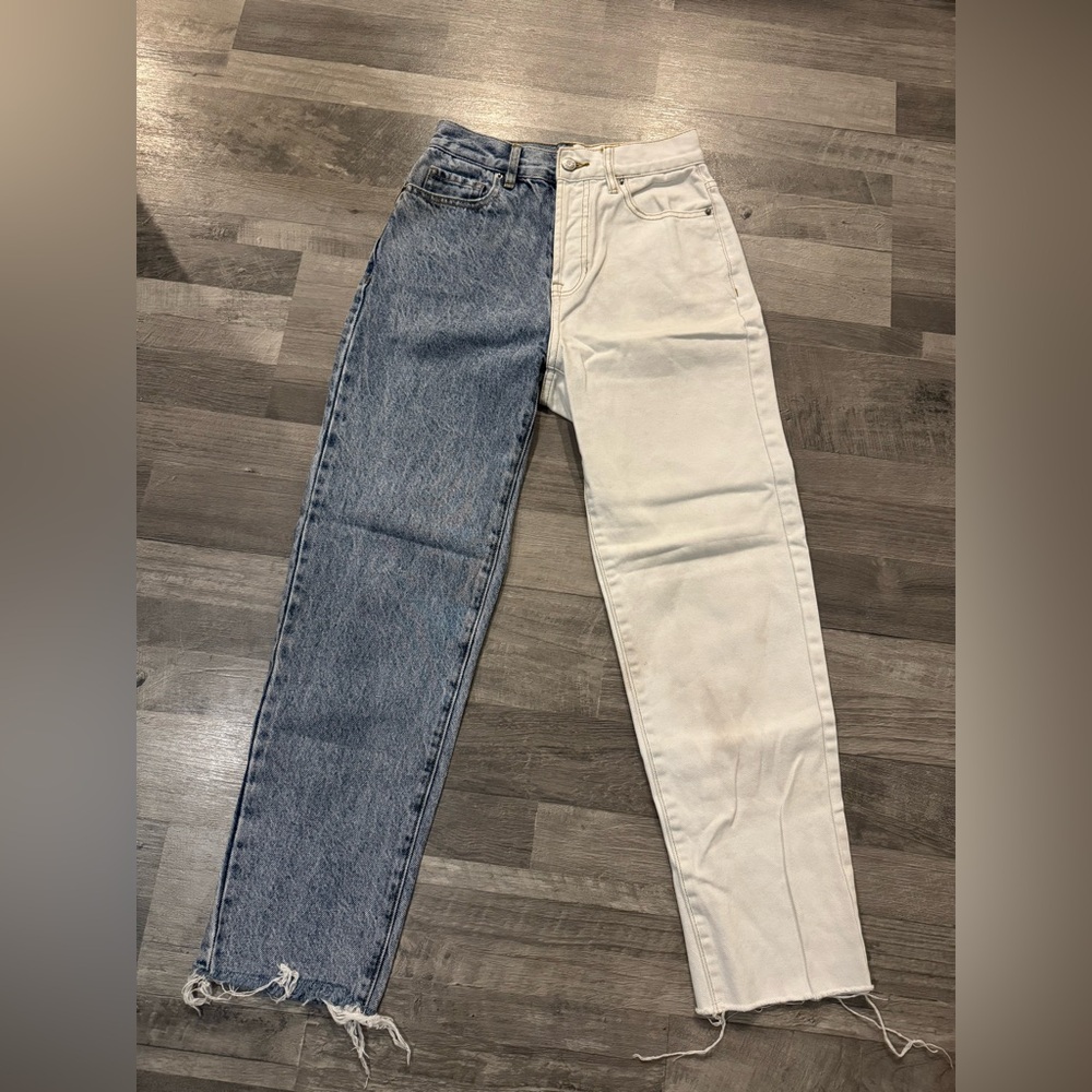 PacSun Blue and White Two-Tone Jeans